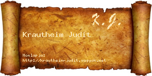 Krautheim Judit névjegykártya